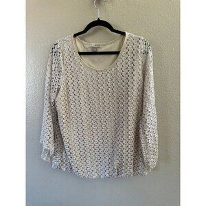 Roz & Ali Women's Tan Long Sleeve Blouse, long sleeve blouse, tan blouse, womens